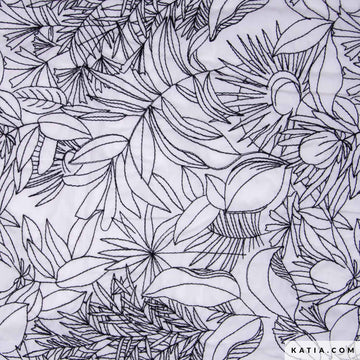 Tessuto Cotone Embroidery Voile Black & White