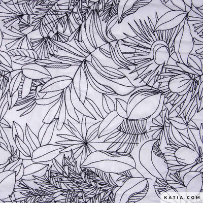 Tessuto Cotone Embroidery Voile Black & White