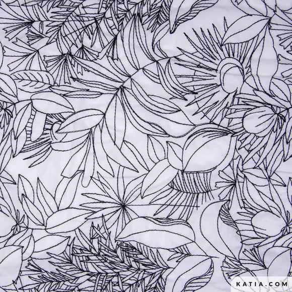 Tessuto Cotone Embroidery Voile Black & White