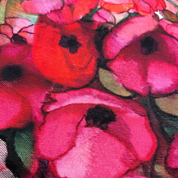 Tessuto Canvas Floreale Anemoni Rosa