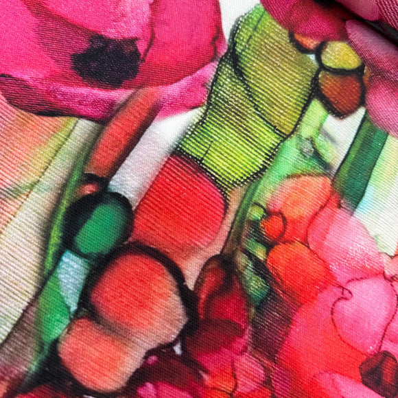 Tessuto Canvas Floreale Anemoni Rosa