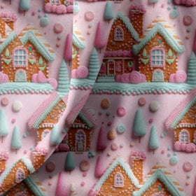 Tessuto Popeline Cotone 3D Gretel Casette Marzapane - 0