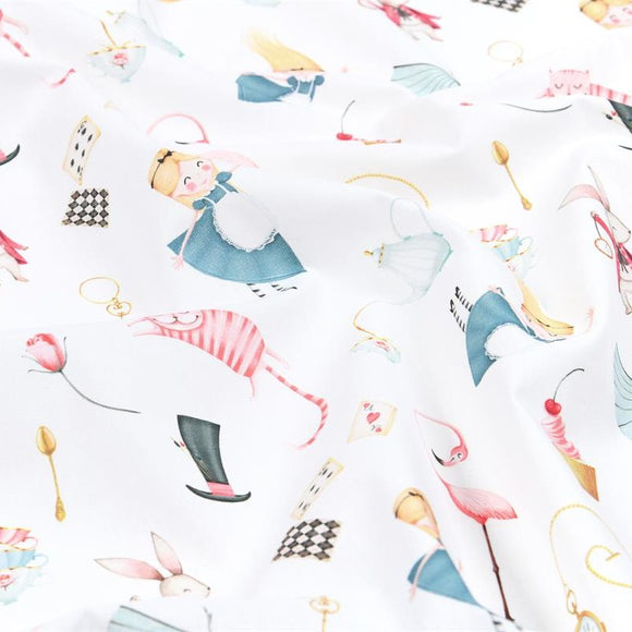 Tessuto Cotone Alice Meraviglie