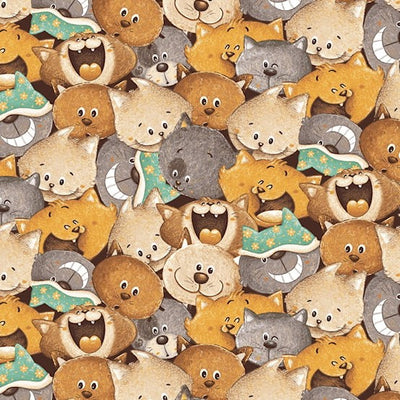 Tessuto Cotone Americano Cat Hair Don't Care - Ochre