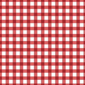 Tessuto Cotone Americano Christmas Village  White And Red Check