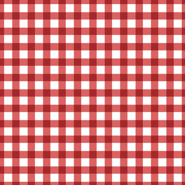 Tessuto Cotone Americano Christmas Village  White And Red Check