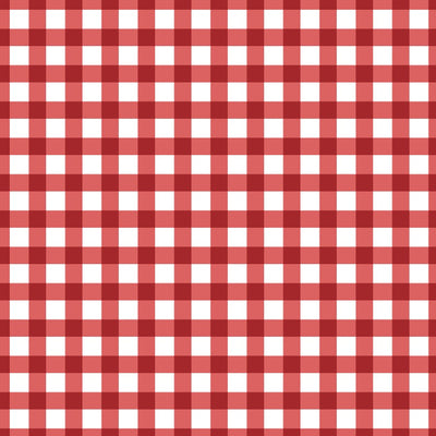 Tessuto Cotone Americano Christmas Village  White And Red Check