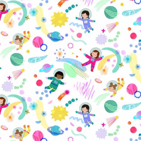 Tessuto To The Moon Cotone Americano