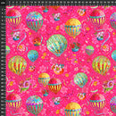 Tessuto Cotone Americano Festival Balloons - Mongolfiere Grandi E Fiori-2