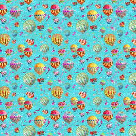 Tessuto Cotone Americano Festival Balloons - Mongolfiere Piccole