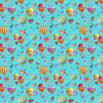 Tessuto Cotone Americano Festival Balloons - Mongolfiere Piccole