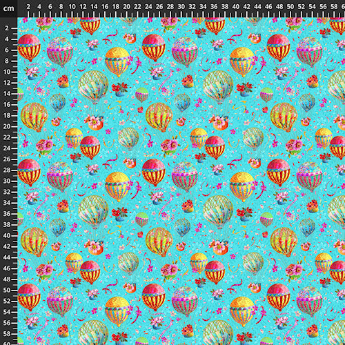 Tessuto Cotone Americano Festival Balloons - Mongolfiere Piccole