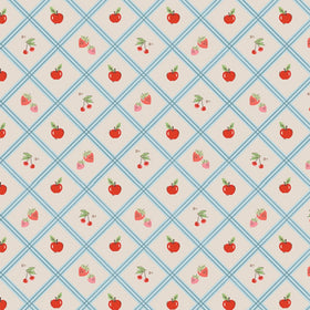 Tessuto Cotone Americano Cherry Tiles