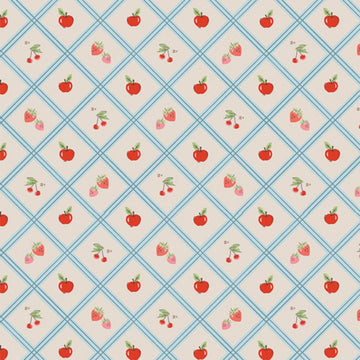 Tessuto Cotone Americano Cherry Tiles