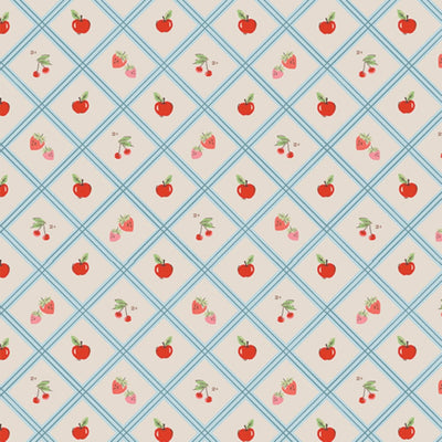Tessuto Cotone Americano Cherry Tiles