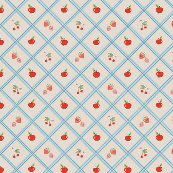 Tessuto Cotone Americano Cherry Tiles