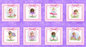 Tessuto Fairy Garden Cotone Americano Pannello Quadri