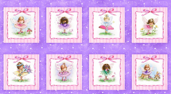 Tessuto Fairy Garden Cotone Americano Pannello Quadri