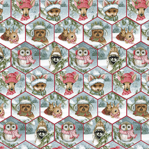 Tessuto Cotone Americano Magical Menagerie Honeycomb