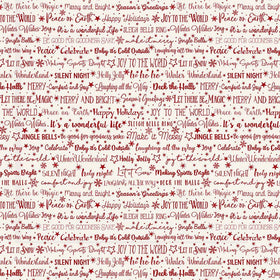 Tessuto Natale Scritte Canzoni Cotone Americano