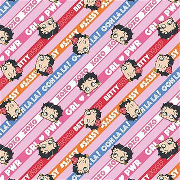 Tessuto Cotone Americano Betty Boop Xoxo