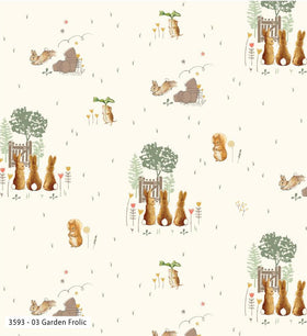 Tessuto Cotone Americano Peter Rabbit Garden Frolic