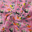 Tessuto Powerpuff Girls Action Poses Cotone Americano-2