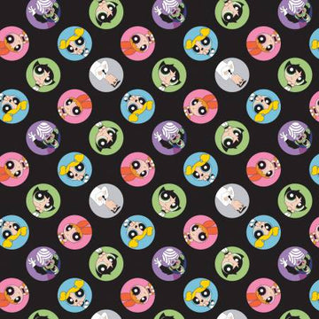 Tessuto Powerpuff Girls Character Coins Toss Cotone Americano