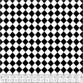 Tessuto Cotone Americano Harlequin Black & White – Rombi Bianco e Nero