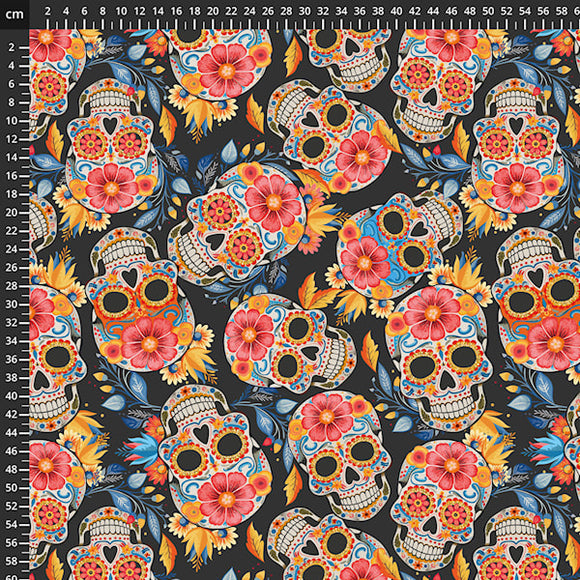 Tessuto Cotone Americano Calavera