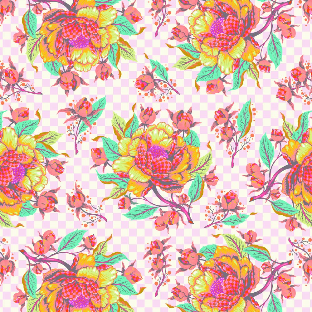 Tessuto Tula Pink Untamed Cotone Americano Peony For Your Thoughts