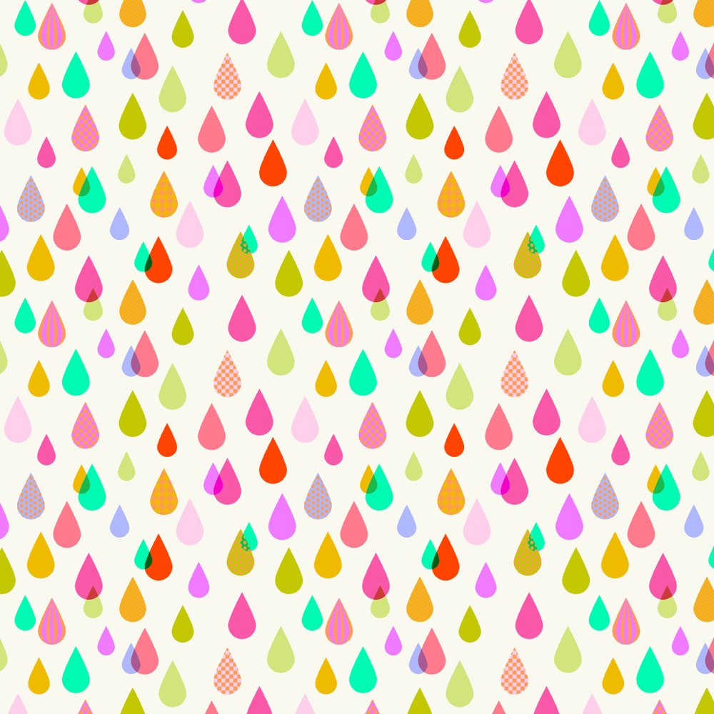Tessuto Tula Pink Untamed Cotone Americano Rainfall - 0