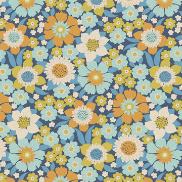 Acquista blu Tessuto Cotone Americano Tilda Wallflower Lauren