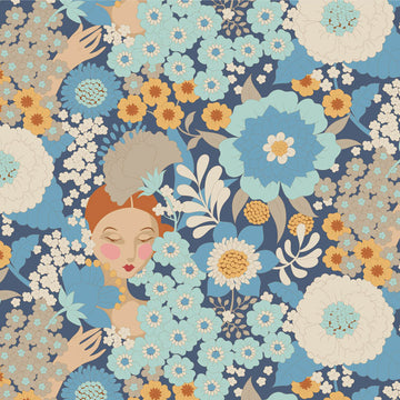 Acquista blu Tessuto Cotone Americano Tilda Wallflower Wallflower