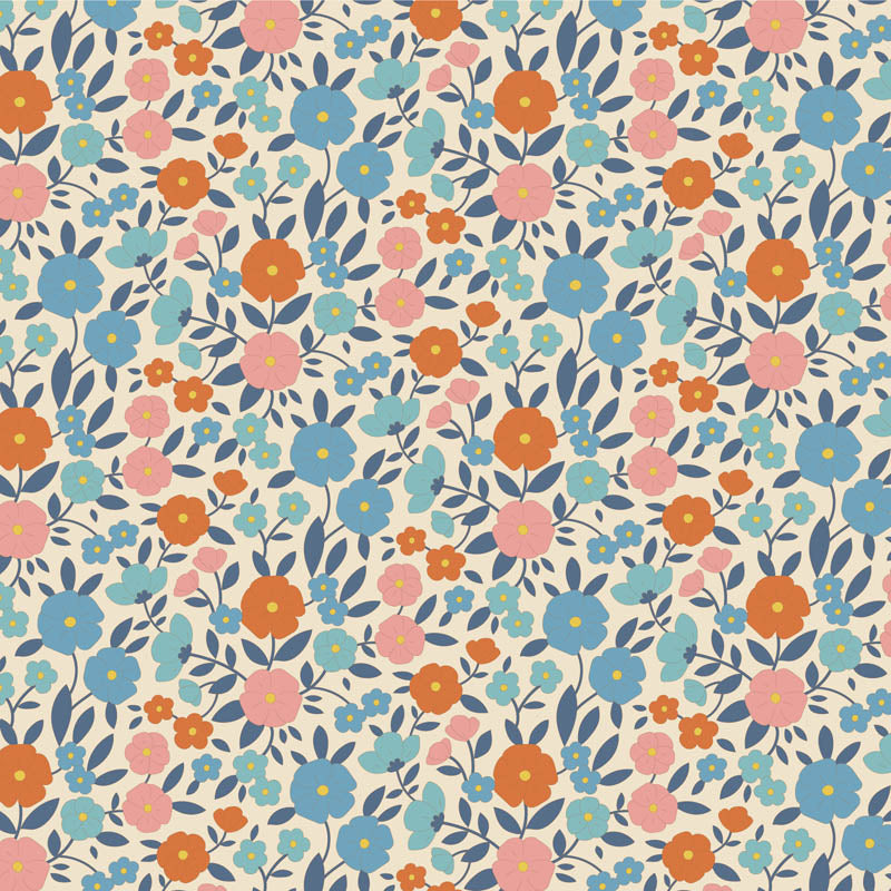 Acquista blu Tessuto Cotone Americano Tilda Wallflower Janice