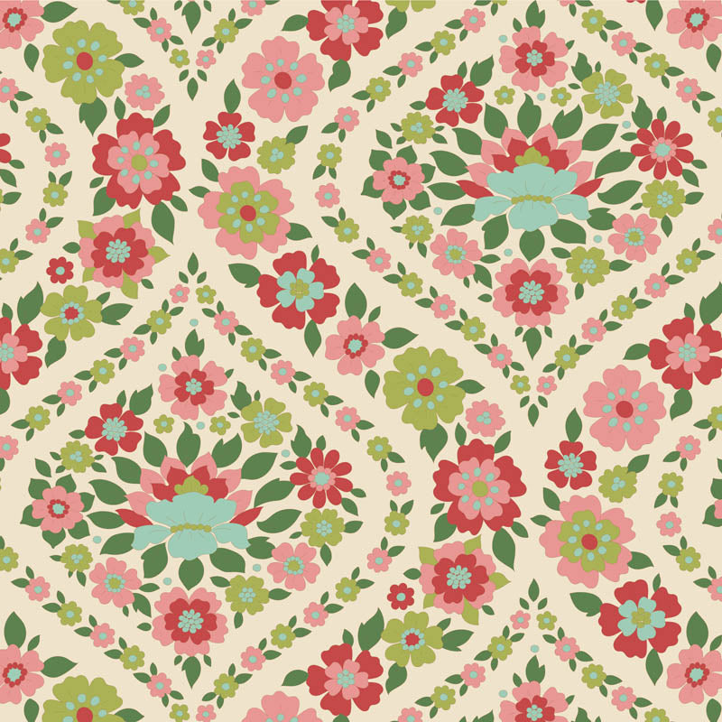 Tessuto Cotone Americano Tilda Wallflower Bianca