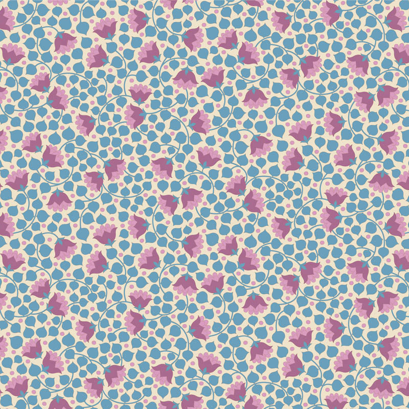 Acquista blue-blu Tessuto Cotone Americano Tilda Wallflower Bellflower Blenders