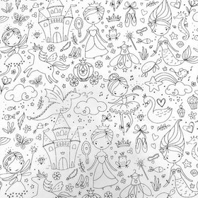 Tessuto Cotone Da Colorare Fiabe