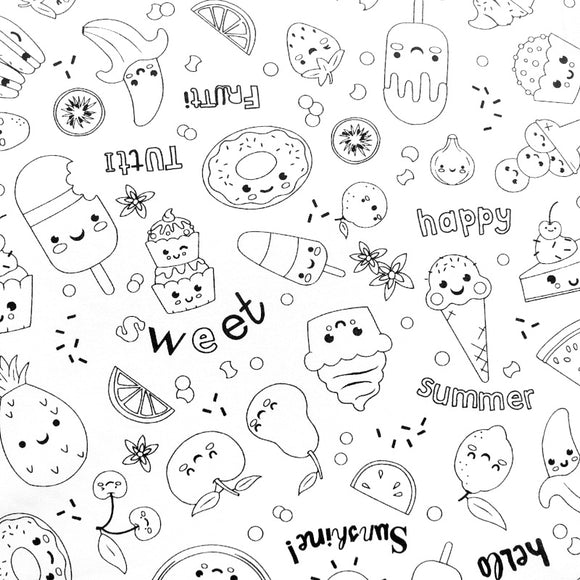 Tessuto Cotone Da Colorare Sweet