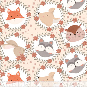 Tessuto Cotone Foresta Incantata Facciotte