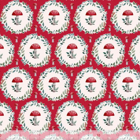 Tessuto Cotone Funghi In Cornice