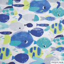 Tessuto Cotton Laminated PU Tropical Neon Sea Katia Fabrics-1