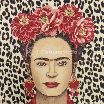 Pannello Gobelin Frida Kahlo Maculato Volto Orecchini Cuore Sacro Piume