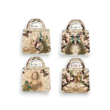 Tessuto Canvas Pannello Borsa Double Face Peacock Fantasy World