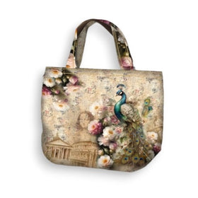 Tessuto Canvas Pannello Borsa Double Face Peacock Fantasy World