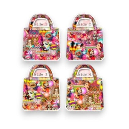 Tessuto Canvas Pannello Borsa Double Face Bubblegum
