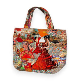 Tessuto Canvas Pannello Borsa Double Face Flamenco