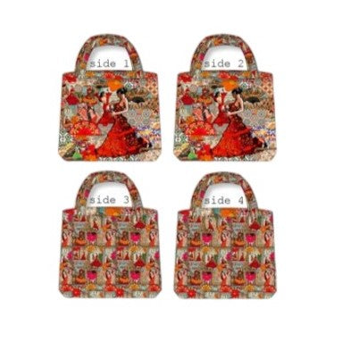 Tessuto Canvas Pannello Borsa Double Face Flamenco