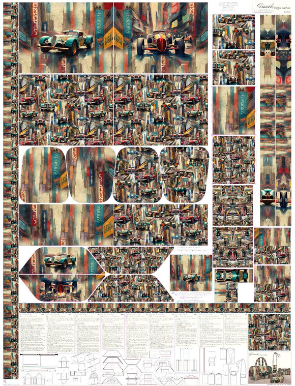 Tessuto Canvas Pannello Borsone-Beauty-Portacellulare Automobili