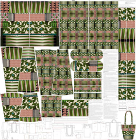 Tessuto Canvas Pannello Borsa Fancy Shopper Retrospect - 0